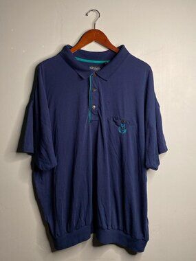 90s vintage Members Only blue polo shirt size 4X